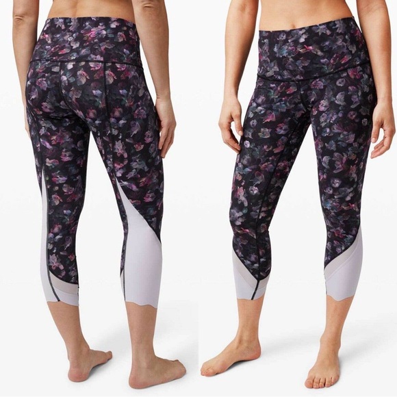 lululemon High-Rise Wunder Under Crop Scallop/Mesh - Picture 1 of 3